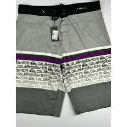 Bermuda Surf Quiksilver cinza e roxa - Atacado das Tailandesas