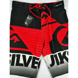 Bermuda Surf Quiksilver prata, vermelha e cinza - Atacado das Tailandesas