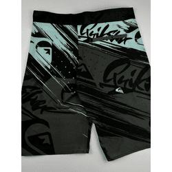 Bermuda Surf Quiksilver preta e verde - Atacado das Tailandesas
