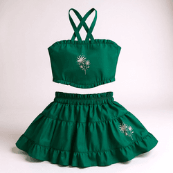 CONJUNTO LUNA BORDADO-verde - Ateliê NewBaby