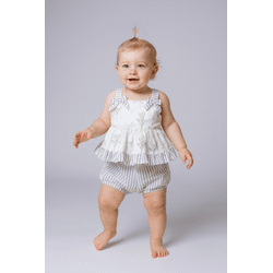 CONJUNTO CAMILA-LAÇOS CINZA - Ateliê NewBaby