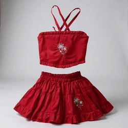 CONJUNTO LUNA BORDADO-vermelho - Ateliê NewBaby