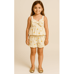 Conjunto Sara Laço Margarida - Ateliê NewBaby