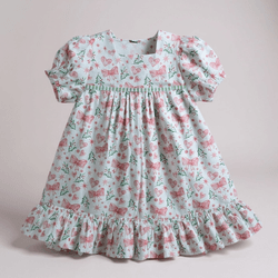 VESTIDO EVELYN-LAÇOS CORAÇÃO LISTRA VERDE - Ateliê NewBaby