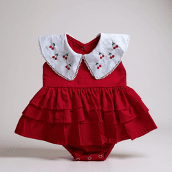 BODY VESTIDO FLORESCER-vermelho - Ateliê NewBaby