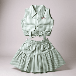 CONJUNTO KALINE-LISTRA VERDE - Ateliê NewBaby
