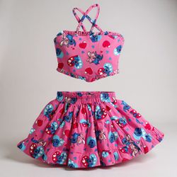CONJUNTO LUNA-stitch rosa - Ateliê NewBaby