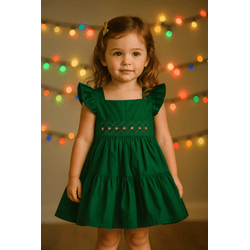 VESTIDO MARRIE bordado-verde - Ateliê NewBaby