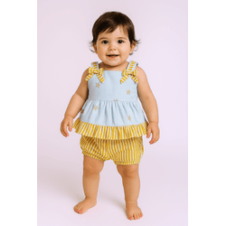 CONJUNTO CAMILA-ETRELA DOURADA - Ateliê NewBaby