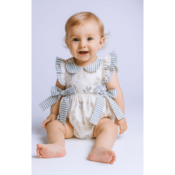 Pimpão Laços- Listra Cinza - Ateliê NewBaby