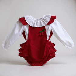 CONJUNTO ROMPER BABADO C/BLUSA - Ateliê NewBaby