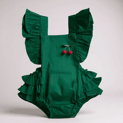  ROMPER BABADO -verde - Ateliê NewBaby