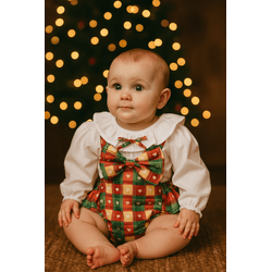CONJUNTO ROMPER BLUSA LAÇOS-ZADREZ CORAÇÃO - Ateliê NewBaby