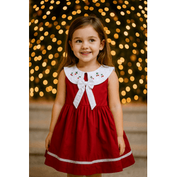 VESTIDO BEBEL- vermelho - Ateliê NewBaby