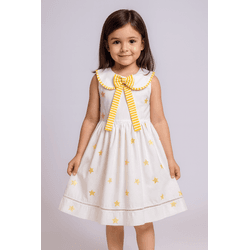 VESTIDO BEBEL-estrela dourada - Ateliê NewBaby