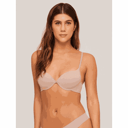 Sutiã Meia Taça Alça Fina Chocolate - 103101 - ATELIÊ DA LINGERIE