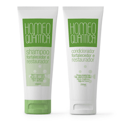 Shampoo e Condicionador Fortalecedor e Restaurador Homeoquântica - Óleos essenciais de Alecrim e Limão - Ativo Natural Suplementos