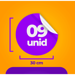 09 Unidades - Adesivo Vinil (30x30cm) - ATUAL COMUNICAÇÃO