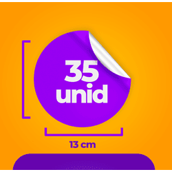 35 Unidades - Adesivo Vinil (13x13cm) - ATUAL COMUNICAÇÃO