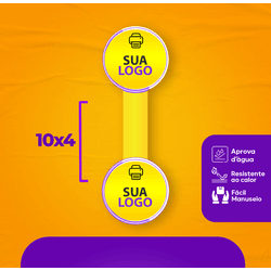 200 Unidades - Adesivo Personalizado - 4x10cm - Pa... - ATUAL COMUNICAÇÃO