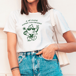 Camiseta Básica A Fé Move Montanhas - Aurora Clothing