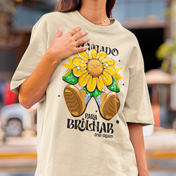 Camiseta Oversized Brilhar com Cristo - Aurora Clothing