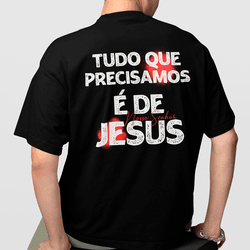 Camiseta Oversized Só Jesus Basta - Aurora Clothing