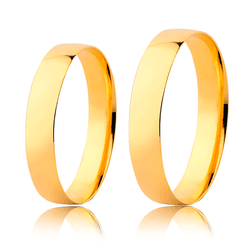 Par de Alianças Tradicional em Ouro 10K - 400R PRO... - Authentika