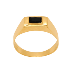 Anel Masculino em Ouro 18K - Zircônia Preta - AN17... - Authentika