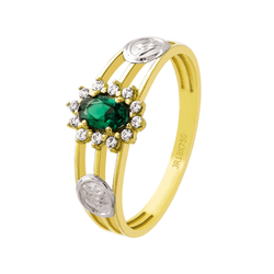 Anel de Formatura em Ouro 18K - Pedra Verde - ANF2... - Authentika