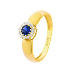 Anel de Formatura em Ouro 18K - Pedra Azul - ANF24 - Authentika