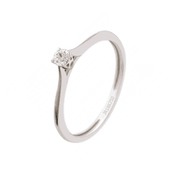 Anel Solitário em Ouro Branco 18K - Zircônia 3mm -... - Authentika