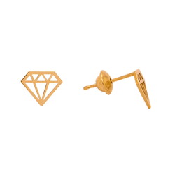 Brinco em Ouro 18K Diamante Vazado Chapa - BR15666 - Authentika