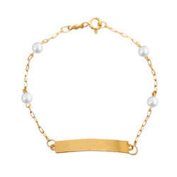 Pulseira Cartier Infantil em Ouro 18K Pérolas e Pl... - Authentika