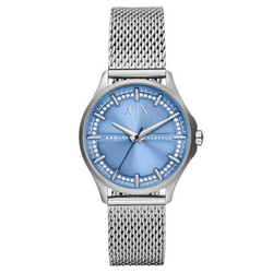 Relógio Feminino Armani Exchange - Prata e Azul An... - Authentika