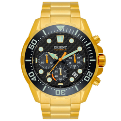 Relógio Masculino Orient Cronógrafo - Dourado Sola... - Authentika