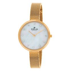 Relógio Oslo Slim Feminino - Dourado com Madrepéro... - Authentika