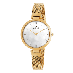 Relógio Oslo Slim Feminino - Dourado com Madrepéro... - Authentika