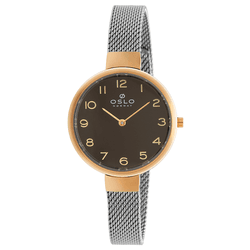 Relógio Oslo Slim Feminino - Prata e Dourado Analó... - Authentika