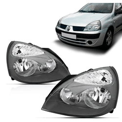 Farol Renault Clio 2006 Á 2012 - Máscara Cinza - V... - Dominio Auto Peças 