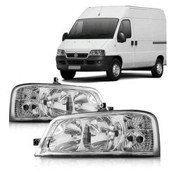 Farol Ducato 2006 á 2012 - Cromado - V044 - Dominio Auto Peças 