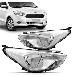 Farol Ford Ka 2015 á 2018 - Cromado - Importado - ... - Dominio Auto Peças 