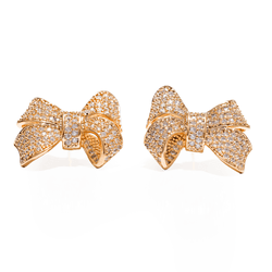 Brinco Laço Serena dourado - Brinco Laço Serena - AZLSAEAE