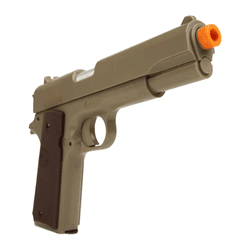 Pistola Airgun Spring (mola) 1911 TAN 6mm - KWC - ... - Airsoft e Armas de Pressão Azsports 