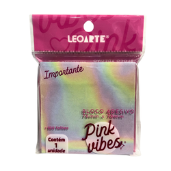 Bloco Adesivo Anote e Cole 76x76mm 100 Folhas Pink... - BAIUCA