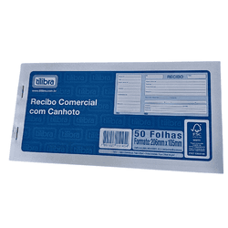 Bloco de Recibo Comercial com Canhoto 50 Folhas 15... - BAIUCA