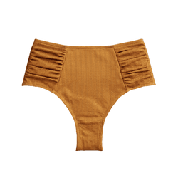 BIQUINI MAX DRAPEE FIO DENTAL LISO ZB CARAMELO - Banho de Mar