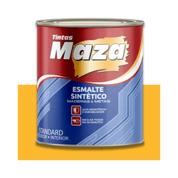 MAZA ESMALTE SINTÉTICO BRILHANTE AMARELO 900ML - Baratão das Tintas 