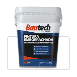 BAU - PINTURA EMBORRACHADA BRANCA 20 KG BAUTECH - Baratão das Tintas 