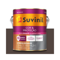 SUVINIL ESMALTE COR E PROTEÇÃO ACETINADO MARROM BA... - Baratão das Tintas 